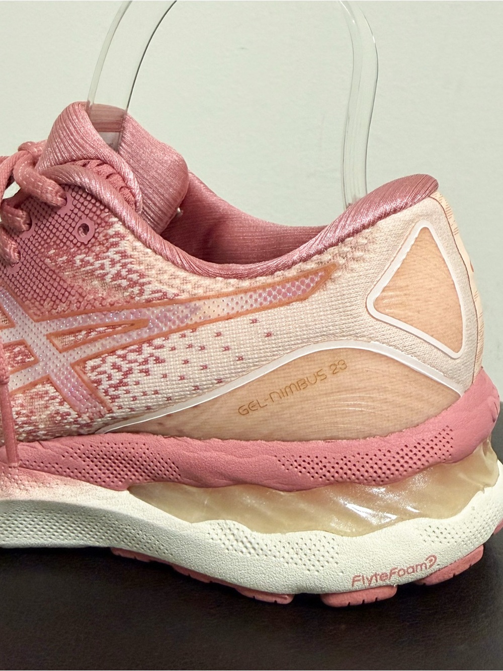 Asics Gel Nimbus 23 Smokey Rose Pure Bronze Pink Cream Running Sneakers 9 - Picture 2 of 12